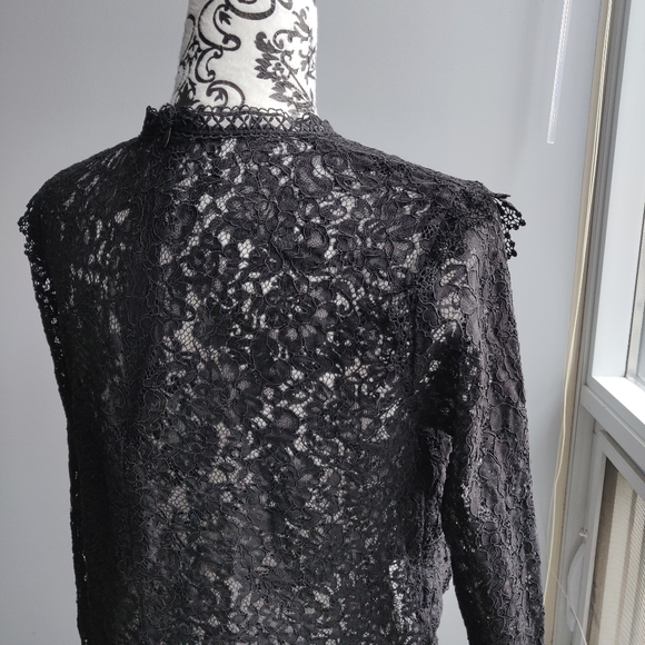 Zara Basic Lace Long sleeve Top in Black - Picture 4 of 8